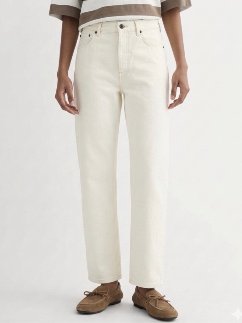 Everlane The Relaxed Straight Fit Jean in organic cotton ecru size 26 regular